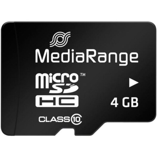 Tarjeta de memoria MediaRange MR956 microSDHC 4 GB Clase 10 negra