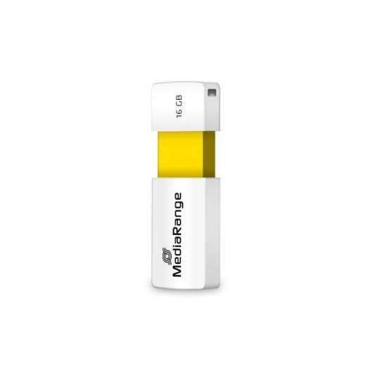 Memoria USB MediaRange MR972 16 GB USB 2.0 Deslizable Blanco Amarillo