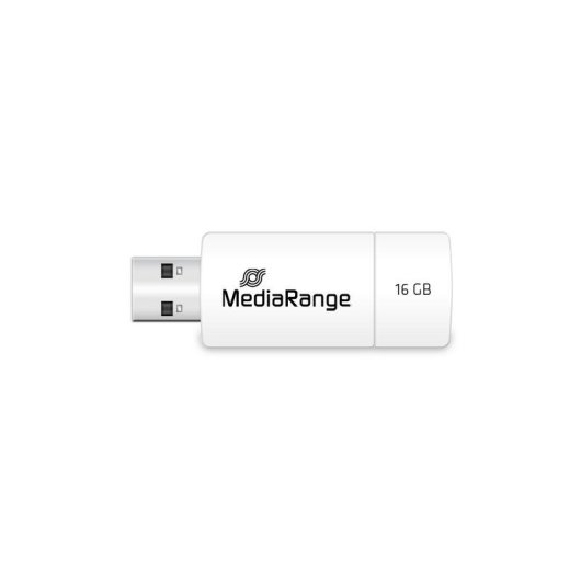 Memoria USB MediaRange MR972 16 GB USB 2.0 Deslizable Blanco Amarillo