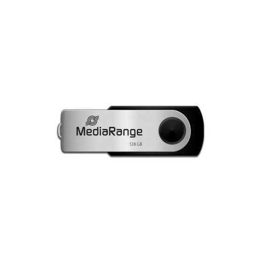 Chiavetta USB MediaRange MR913 128 GB USB 2.0 Tipo A Girevole Nero Argento