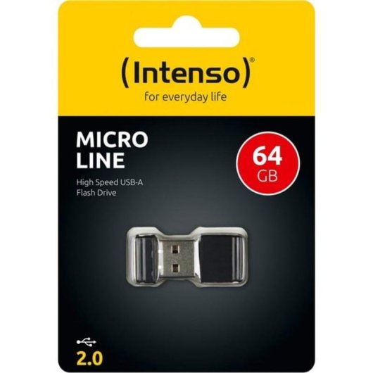 Chiavetta USB Intenso Micro Line 64 GB USB 2.0 Compatta Nera