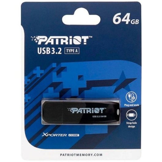 Chiavetta USB Patriot Xporter Core 64 GB USB-A 3.2 Gen 1 nera