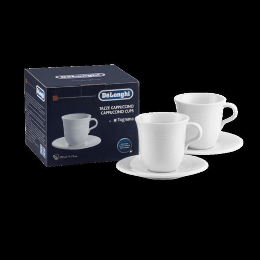 Tasse DeLonghi DLSC309 Set 2 tasses avec soucoupe porcelaine blanche