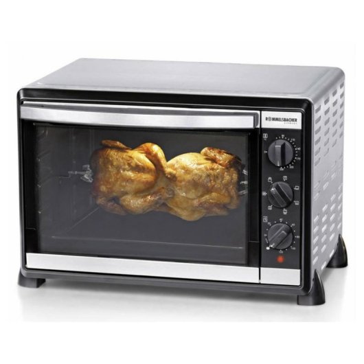 Minibackofen Rommelsbacher BG 1805/E Manuelle Reinigung 42L 54,5cm Grill Edelstahl/Schwarz