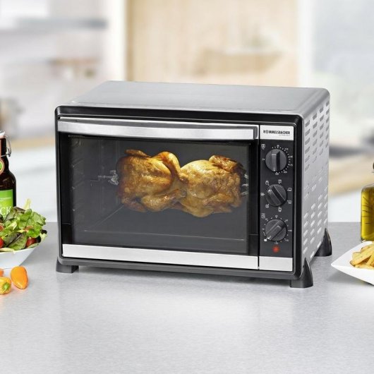 Minibackofen Rommelsbacher BG 1805/E Manuelle Reinigung 42L 54,5cm Grill Edelstahl/Schwarz