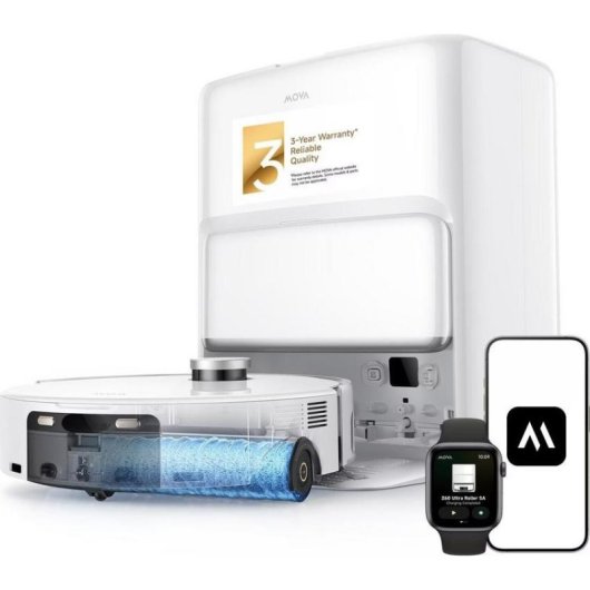 Aspirateur Robot Mova Z60 Ultra Roller SA avec Vidage Automatique Navigation LiDAR 26.000 Pa