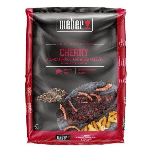 Pellets de madera de cerezo Weber 8 kg para parrillas de pellets