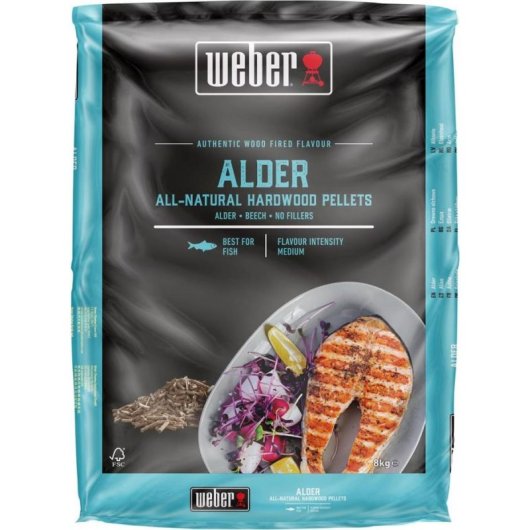 Pellets para Barbacoa Weber 8 kg Madera de Aliso