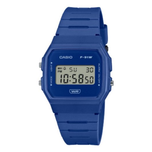 Orologio Casio F-91WB-2A1 Digitale Blu Resina