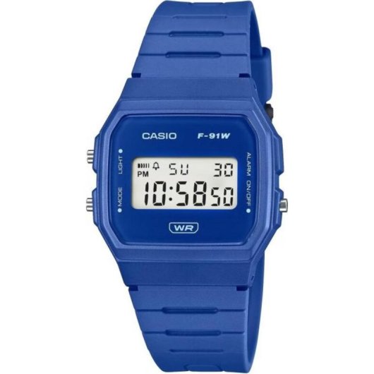 Orologio Casio F-91WB-2A1 Digitale Blu Resina