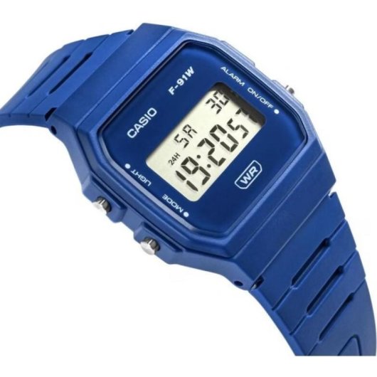 Orologio Casio F-91WB-2A1 Digitale Blu Resina