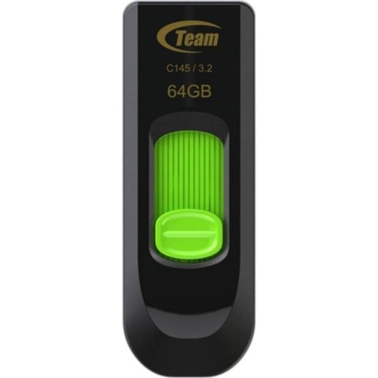 Unidad flash USB Team Group C145 64 GB USB tipo A 3.2 Gen 1 deslizable negro verde