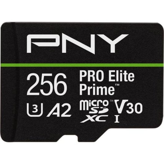 Carte microSD PNY PRO Elite Prime 256 Go Classe 10 UHS-I U3 V30 A2