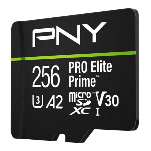 Carte microSD PNY PRO Elite Prime 256 Go Classe 10 UHS-I U3 V30 A2
