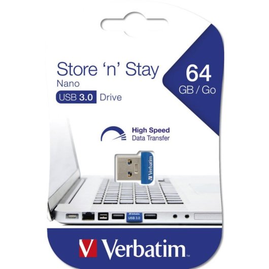 Unità USB Verbatim Store 'n' Stay NANO 64 GB USB 3.2 Gen 1 Blu
