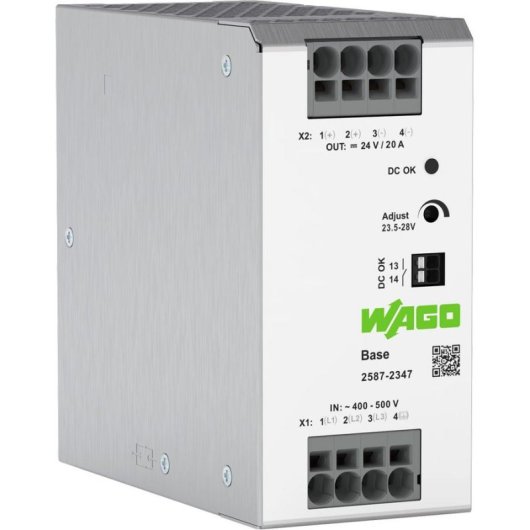 Fuente de alimentación Wago 2587-2347 480W 24V 20A IP20 para interior