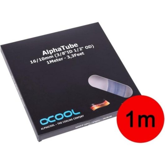 Refrigeración líquida Alphacool tubo PVC transparente 16 mm 100 cm