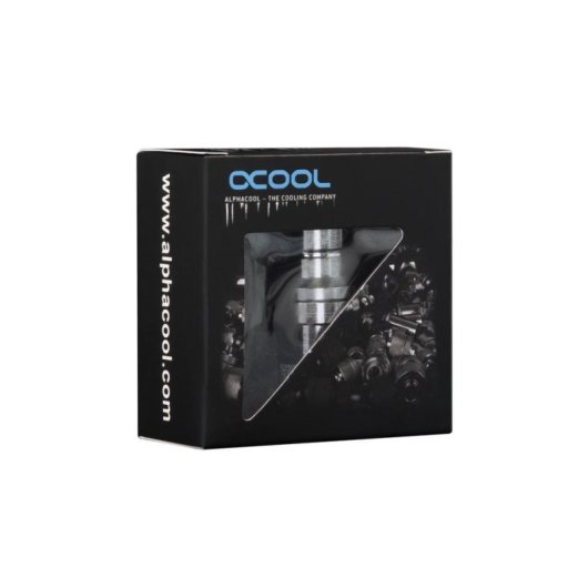 Refrigeración líquida Alphacool Racor latón plata 1/4" 42 mm 2 conexiones