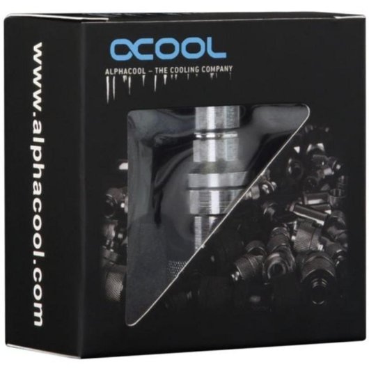 Refrigeración líquida Alphacool Racor latón plata 1/4" 42 mm 2 conexiones