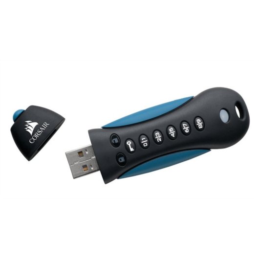 Unità flash USB Corsair Padlock 3 64GB USB-A 3.2 Gen 1 nero e blu