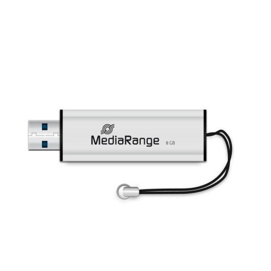 Unidad flash USB MediaRange MR914 8 GB USB tipo A 3.2 Gen 1 deslizante negro plata
