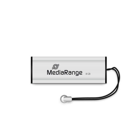 Unidad flash USB MediaRange MR914 8 GB USB tipo A 3.2 Gen 1 deslizante negro plata