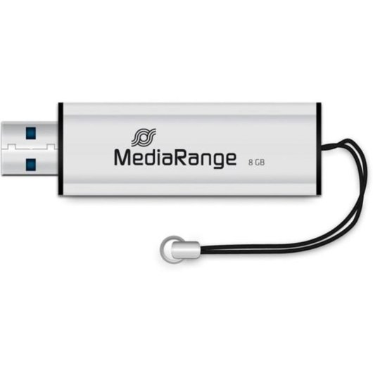 Unidad flash USB MediaRange MR914 8 GB USB tipo A 3.2 Gen 1 deslizante negro plata