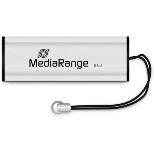 Unidad flash USB MediaRange MR914 8 GB USB tipo A 3.2 Gen 1 deslizante negro plata