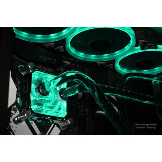 Wasserkühlung Alphacool Aurora XPX RGB 75 mm 15 LEDs Chromrahmen