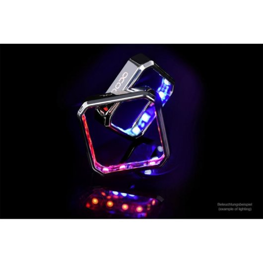 Wasserkühlung Alphacool Aurora XPX RGB 75 mm 15 LEDs Chromrahmen