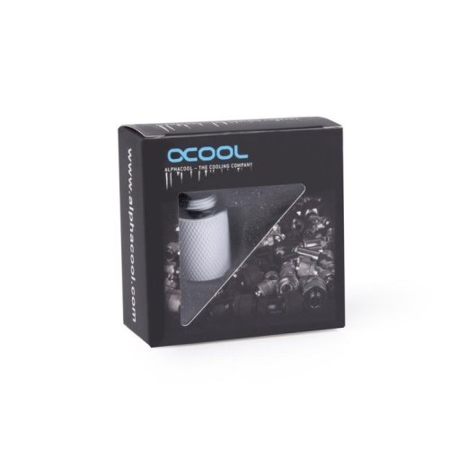 Flüssigkeitskühlung Alphacool Schlauchverbinder Weiß 1/4" 20 mm