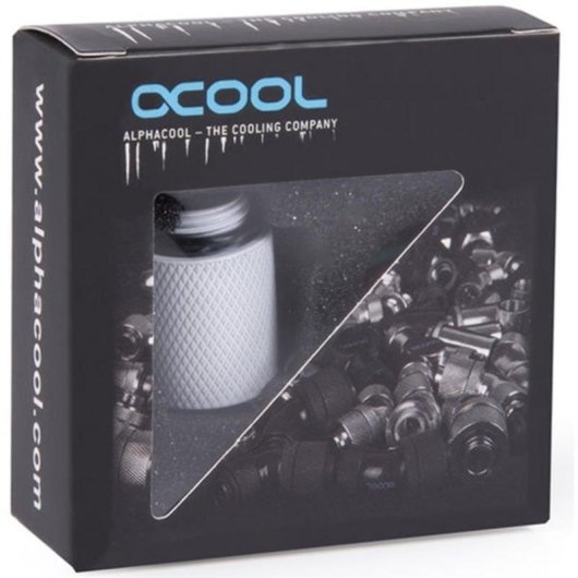 Flüssigkeitskühlung Alphacool Schlauchverbinder Weiß 1/4" 20 mm