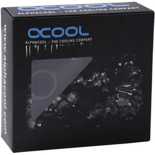 Flüssigkeitskühlung Alphacool Hardtube Anschlusskit 1/4" schwarz Messing