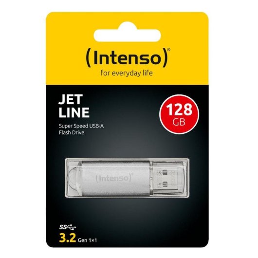 Unidad flash USB Intenso Jet Line 128 GB USB-A 3.2 Gen 1 plata