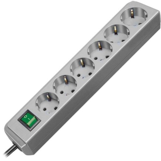 Multiprise Brennenstuhl Eco 6 prises avec interrupteur et câble 1,5 m gris