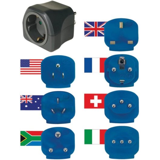 Multipresa Brennenstuhl 7 adattatori con messa a terra e custodia