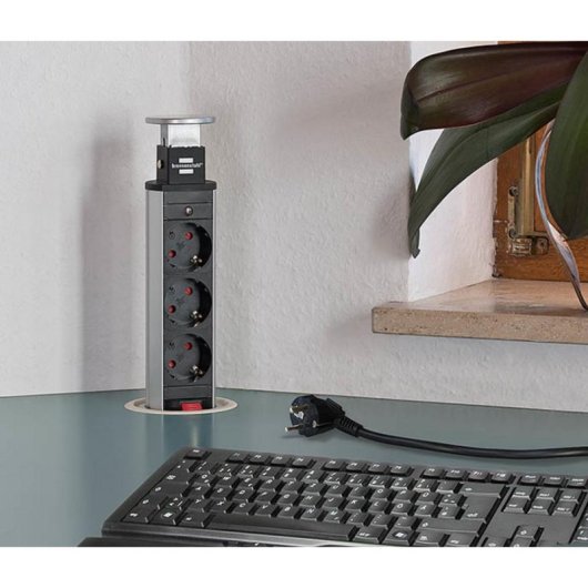 Multipresa Brennenstuhl 1396200013 3 prese AC 2 m con 2 USB-A e protezione bambini