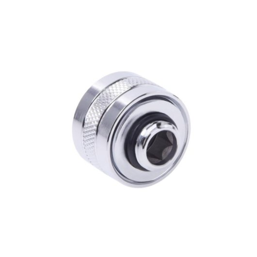 Refrigeration Liquide Alphacool Racor laiton chromé 1/4" 26 mm 2 connexions