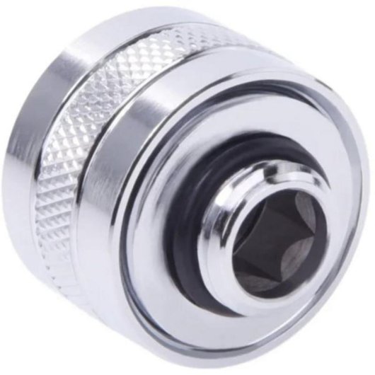 Refrigeration Liquide Alphacool Racor laiton chromé 1/4" 26 mm 2 connexions