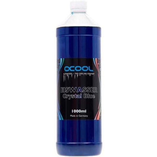 Flüssigkeitskühlung Alphacool Eiswasser Crystal Blue UV 1 L Gebrauchsbereit