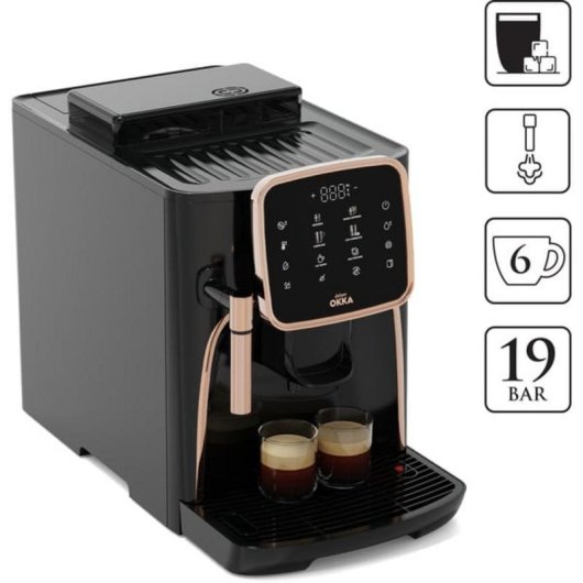 Cafetera superautomática Arzum Okka OK0030 1,8 L con molinillo cónico 19 bares función limpieza automática