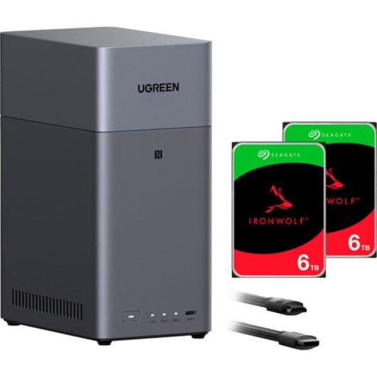 NAS UGREEN 2 bahías 60 TB 4 GB RAM HDMI USB-C RAID 0/1 JBOD