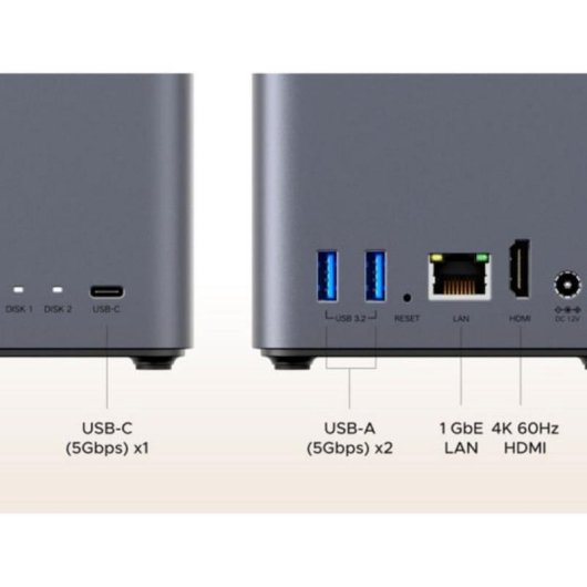 NAS UGREEN 2 bahías 60 TB 4 GB RAM HDMI USB-C RAID 0/1 JBOD