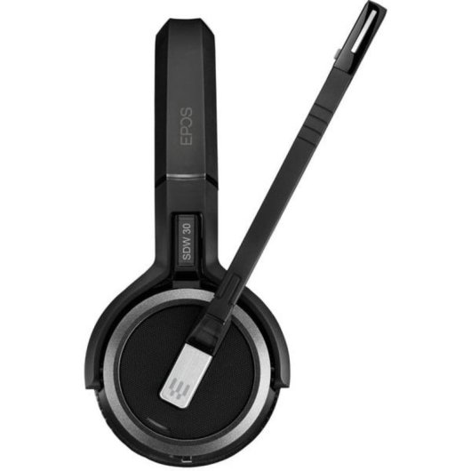 Auriculares EPOS IMPACT SDW 5033T inalámbricos DECT con cancelación de ruido, micrófono y base, negro