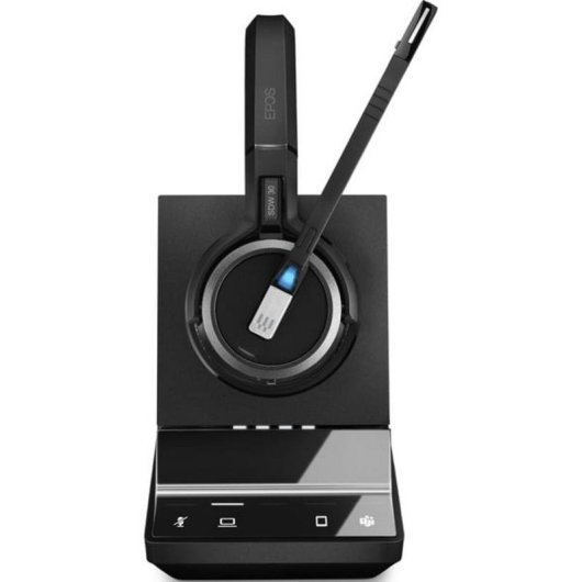 Auriculares EPOS IMPACT SDW 5033T inalámbricos DECT con cancelación de ruido, micrófono y base, negro