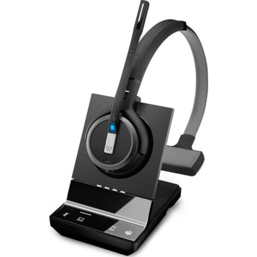 Auriculares EPOS IMPACT SDW 5033T inalámbricos DECT con cancelación de ruido, micrófono y base, negro