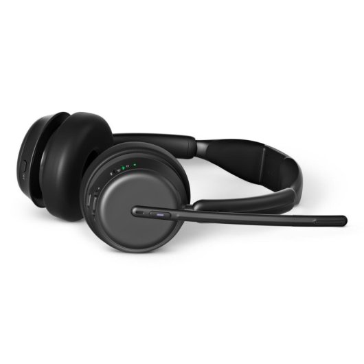 Auriculares EPOS IMPACT 1061T inalámbricos Bluetooth con cancelación de ruido, micrófono y base de carga, negro