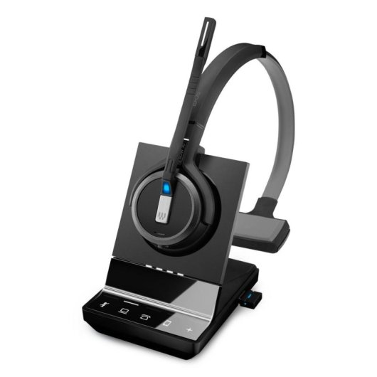 Auriculares EPOS IMPACT SDW 5036 inalámbricos DECT con cancelación de ruido, micrófono y alcance 180 m, negro