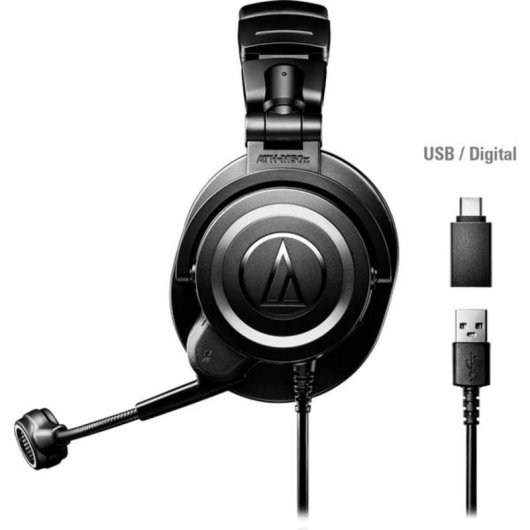 Auriculares Audio-Technica ATH-M50xSTS con micrófono USB, reducción de ruido, negro