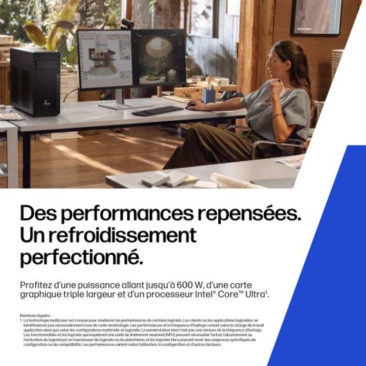 PC de bureau HP Z2 G1i Intel Core Ultra 7 265 32GB 1TB SSD RTX 2000 Ada Windows 11 Pro